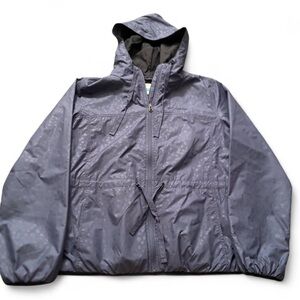 Women’s Blue Full-Zip Hooded Columbia Jacket Snowflake Pattern Size L